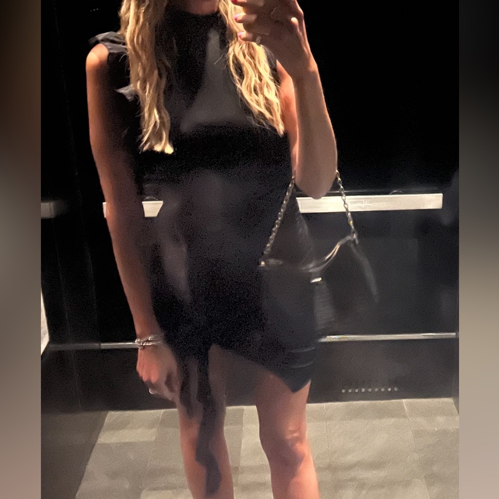 Black Y2K Ruffle Dress